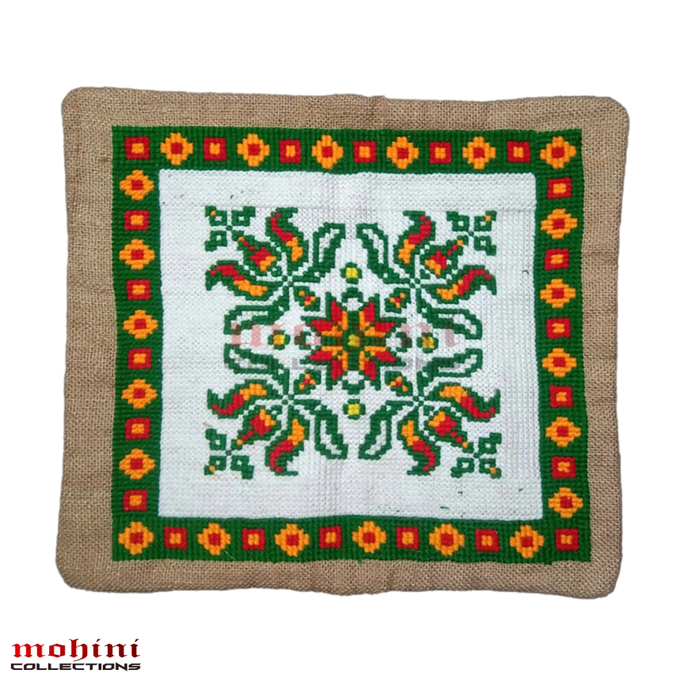 Handmade Jute Fabrics Cushion Cover Multicolor