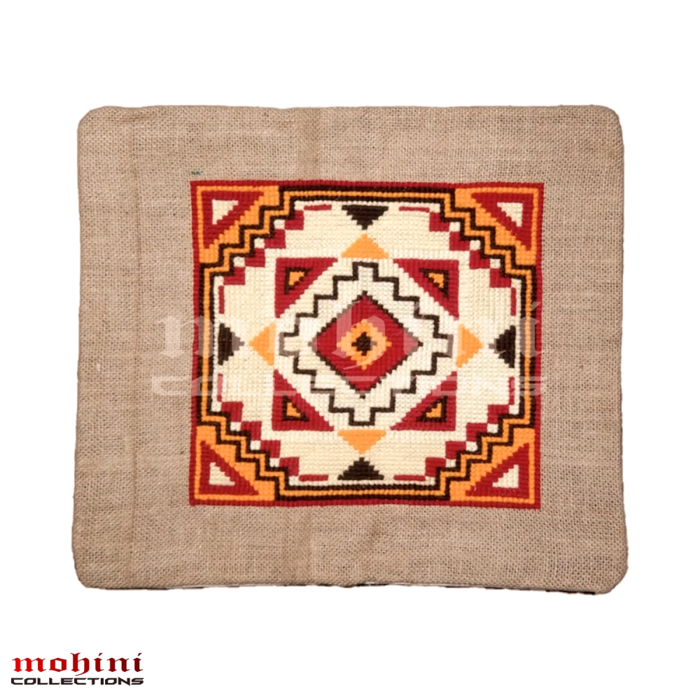 Handmade Jute Fabrics Cushion Cover Multicolor